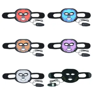 Silicon Anti-Aging LED Light Therapy Mask with 4 Colors for Facial and Neck for Home Use Targets Hands