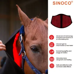 SINOCO Original LED Light Therapy Wrap for Horse Neck Therapy Infrared light Pad for pain relief Equestrian First Choice
